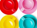 Plastic colorful cups and plates - perfect for picnic Royalty Free Stock Photo