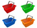 Plastic colorful shopping basket set