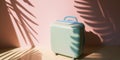 Plastic colorful suitcase for travel. Summer vacation and leisure concept created with ai generative tools Royalty Free Stock Photo