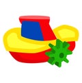 Plastic Colorful Winded up Toy Ship Isolated.