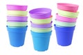 Plastic Colourful Flower Pots Royalty Free Stock Photo