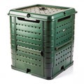 Plastic compost bin with ventilation holes for aeration Royalty Free Stock Photo