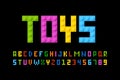 Plastic construction blocks font