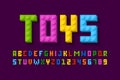 Plastic construction blocks font