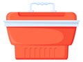 Plastic container cartoon icon. Portable delivery box
