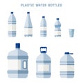 Plastic containers for clean drinking water.