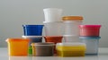 Plastic Containers: Various-sized receptacles made of plastic, AI generated