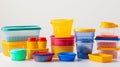 Plastic Containers: Various-sized receptacles made of plastic, AI generated