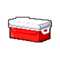 plastic cooler box game pixel art vector illustration