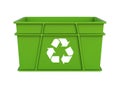 Plastic Crate with Recycle Symbol Isolated