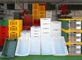 Plastic crates Royalty Free Stock Photo