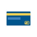 Plastic credit card in a flat style. Vector graphics