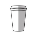plastic cup coffee beverage thin line