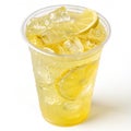 Plastic cup of lemonade isolated on transparent background Royalty Free Stock Photo