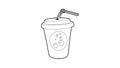 Plastic cup of limonade icon animation