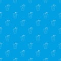 Plastic cup of limonade pattern vector seamless blue Royalty Free Stock Photo