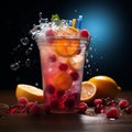 Plastic cup magic, frozen fruit slushes, a burst of color and coolness Royalty Free Stock Photo