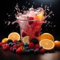 Plastic cup magic, frozen fruit slushes, a burst of color and coolness Royalty Free Stock Photo