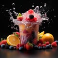 Plastic cup magic, frozen fruit slushes, a burst of color and coolness Royalty Free Stock Photo