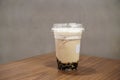 Iced Oolong Milk tea topped with cheese cream. Royalty Free Stock Photo