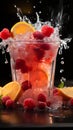 Plastic cup wonders, frozen fruit slush, bursting hues Chill in every sip