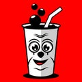 Plastic cups and clowns icon.