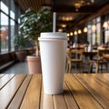 Plastic cups on plain white frosted background in cafes and supermarkets