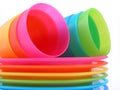 Plastic cups and plates Royalty Free Stock Photo