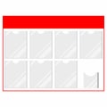 Plastic customer information board template with document holders for shopes advertising isolated on white background.