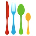 Plastic cutlery. Children`s