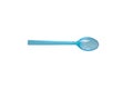 Plastic cutlery: a spoon on a white background. Royalty Free Stock Photo