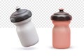 Plastic 3d realistic bottle, mixer for gym fitness, bodybuilding isolated on transparent background. Vector illustration Royalty Free Stock Photo