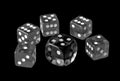 Plastic dices. winning and risk taking concept. black and white photo Royalty Free Stock Photo