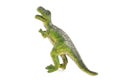 Plastic dinosaur toy on white background. Dinosaur figure plastic toy for young kid. Royalty Free Stock Photo