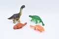 Plastic Dinosaur Toys on White Royalty Free Stock Photo