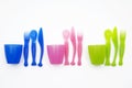 Plastic dish ware set Royalty Free Stock Photo