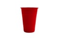 red plastic cup on a white background Royalty Free Stock Photo