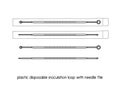 Plastic disposable inoculation loop with needle file diagram for experiment setup lab outline vector