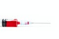 Plastic disposable syringe in a cut out view Royalty Free Stock Photo