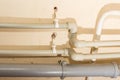 Plastic domestic plumbing pipes connections in need of fixing repair.