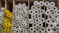 Plastic dowels, a roll of mesh for the insulation of facades and a corne.