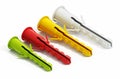 Plastic dowels in various size and colors. 3D illustration