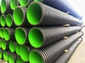Plastic drain pipes pvc in a pile Royalty Free Stock Photo