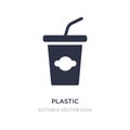 plastic drinking cup icon on white background. Simple element illustration from Food concept