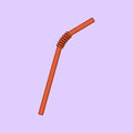 Plastic Drinking Straw Vector Illustration Icon Juice Straw