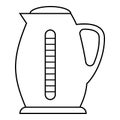 Plastic electric kettle icon, outline style