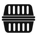 Plastic fast food box icon simple vector. Pack bread