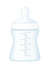 Plastic feeding baby bottle milk transparent bottle vector illustration isolated on white background