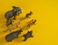 Plastic figurines of animals in hot countries Royalty Free Stock Photo