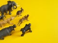 Plastic figurines of animals in hot countries Royalty Free Stock Photo